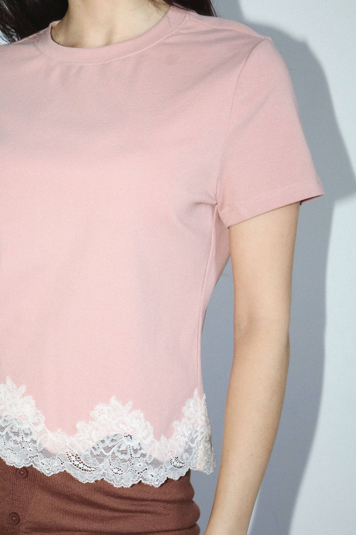 Bailey Rose - Lace Trim Short Sleeve Tee
