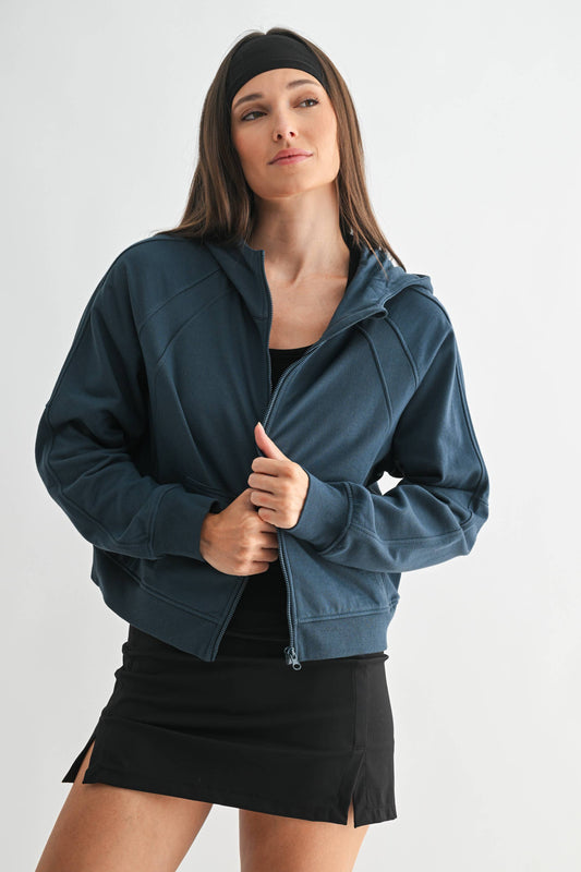 Mono B - SoftStructure Zip-Up Fleece Hoodie