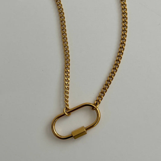 Namaste Jewelry - Carabiner Necklace- Gold