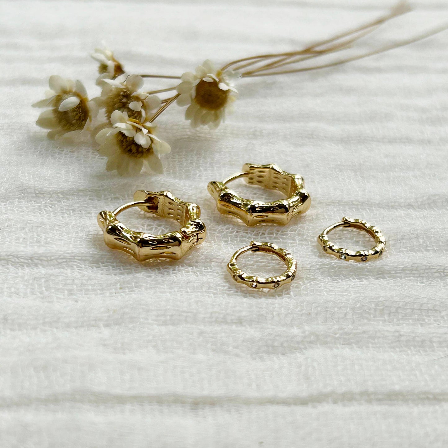 KARA | TOZER - Dainty Bamboo Hoop Stacking Set