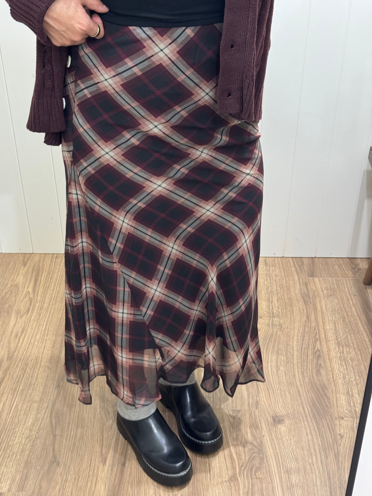 When Can I See You woven midi skirt