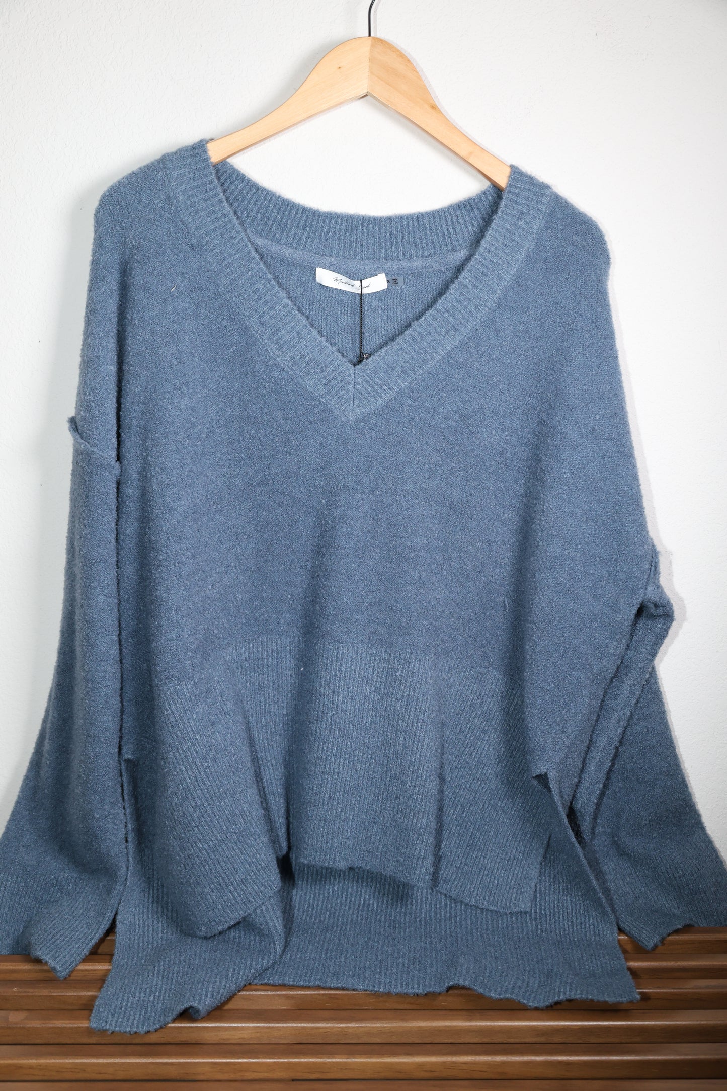 Mustard Seed - OVERSIZED V NECK SWEATER TOP