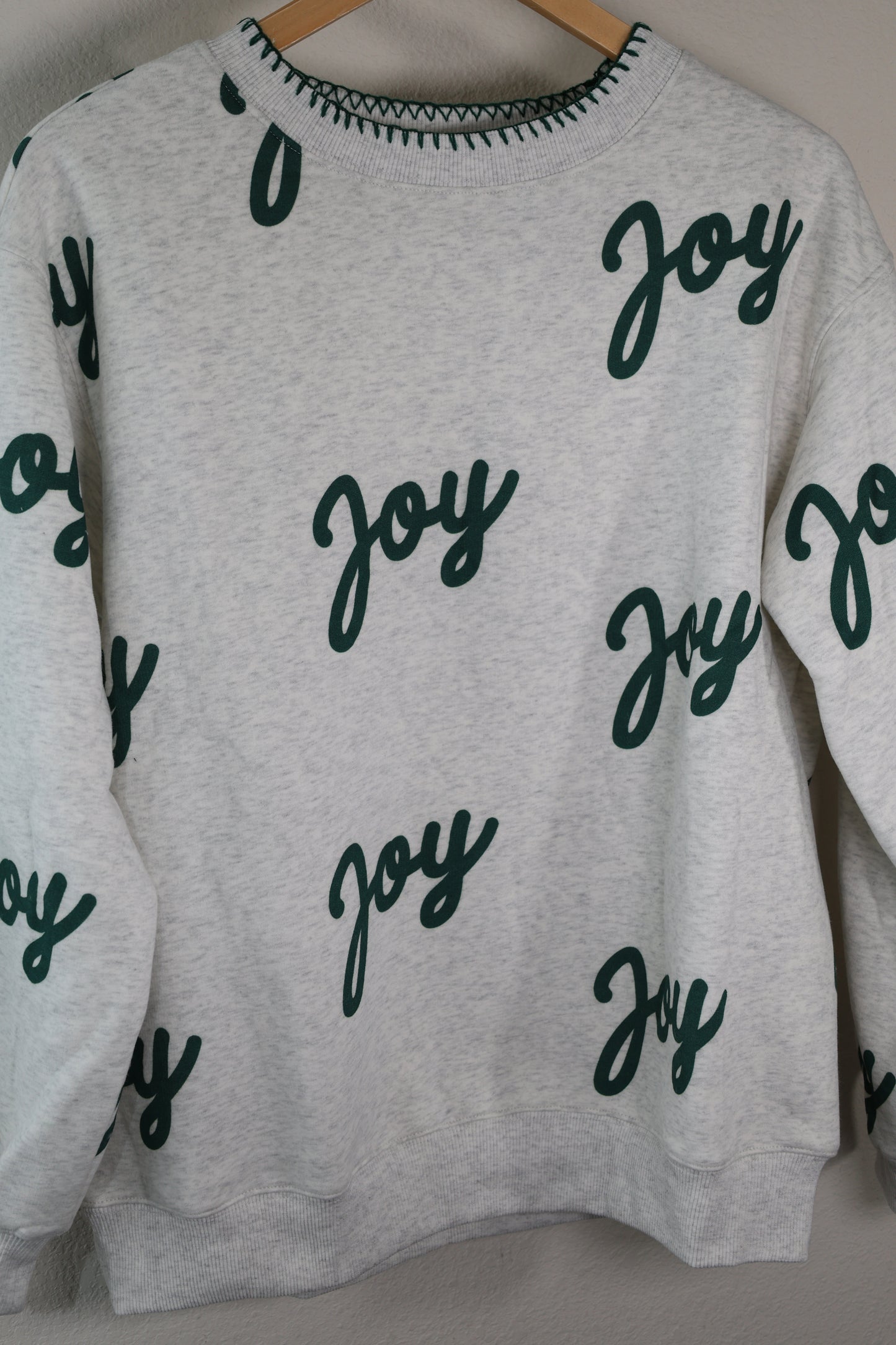 Peach Love- Joy Heather Gray Crew neck