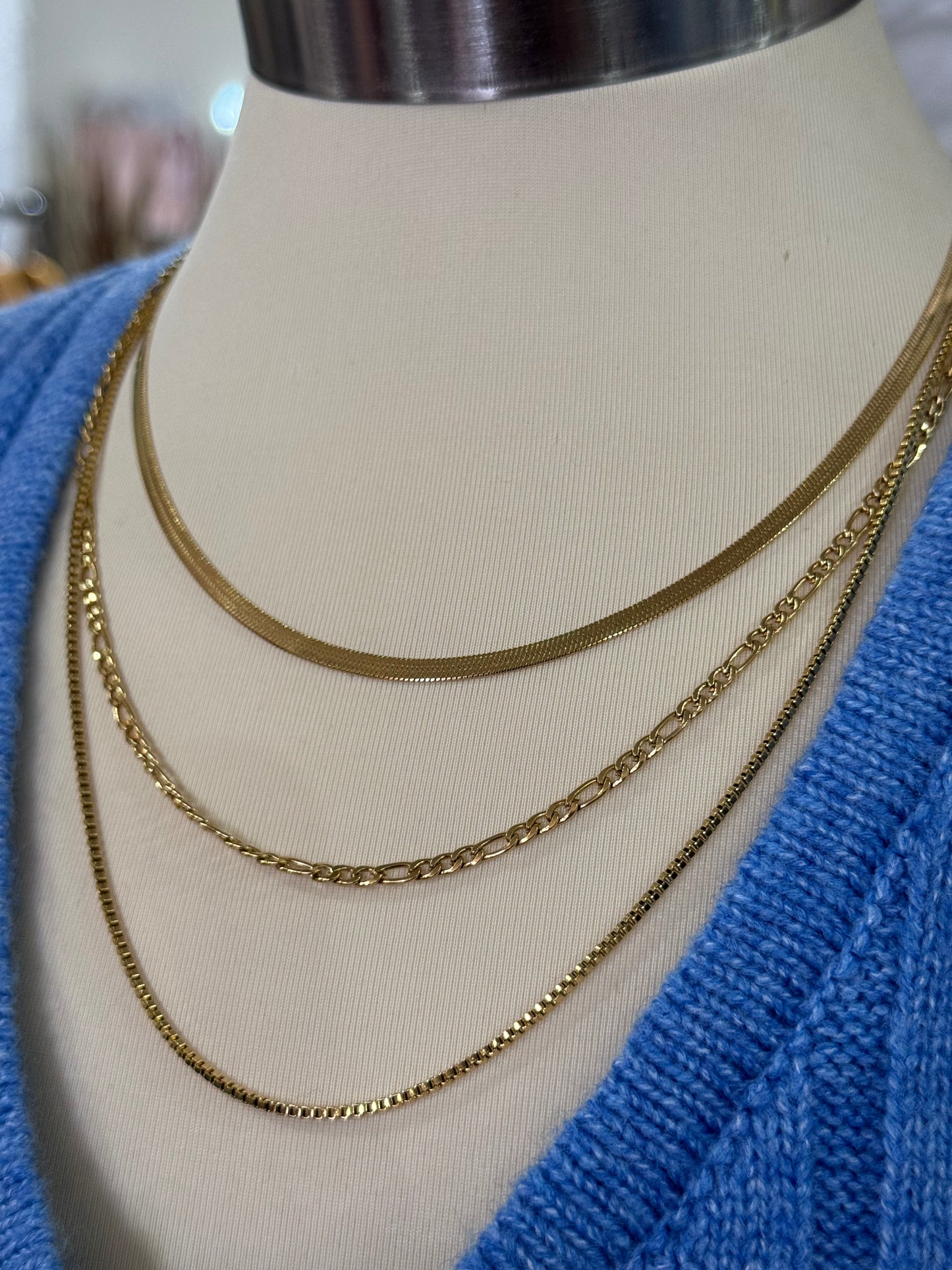 Namaste Jewelry - Shaylene Three Layer Necklace- Gold