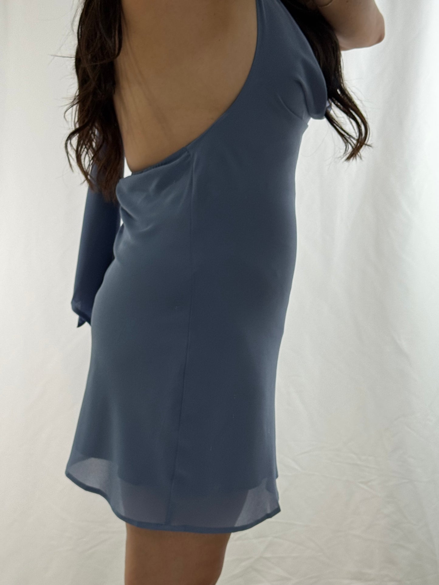 Feelin' Sassy cowl neck mini dress with attached scarf
