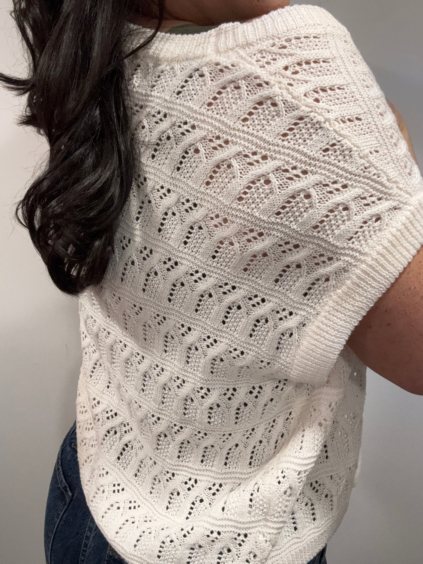 Be Cool - Crochet Open Knit Sweater Vest