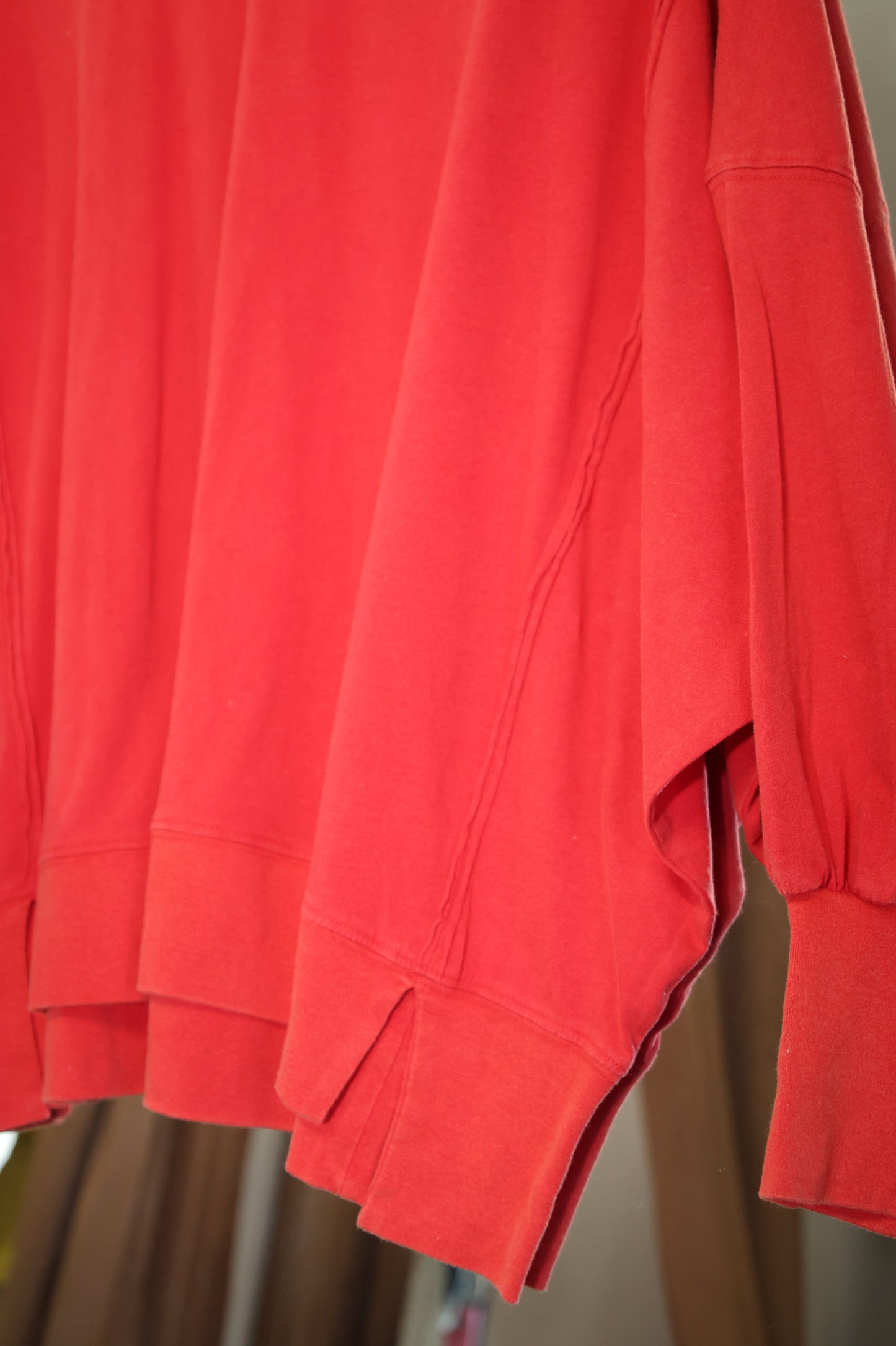 Double Zero 100% Cotton Oversized Seam Detail Long Sleeve Top