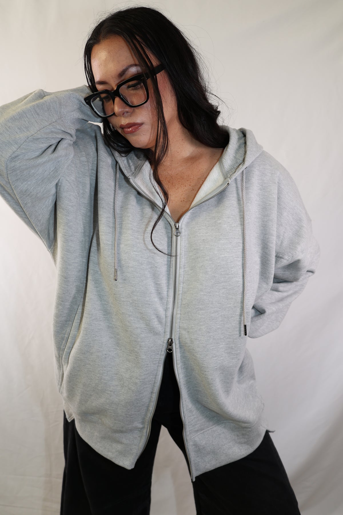 Let's Wander oversized zip up hoodie
