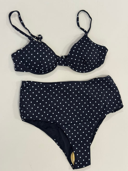 Sundaze Brunch - Black & White Polkadot High Waisted Bikini Bottoms