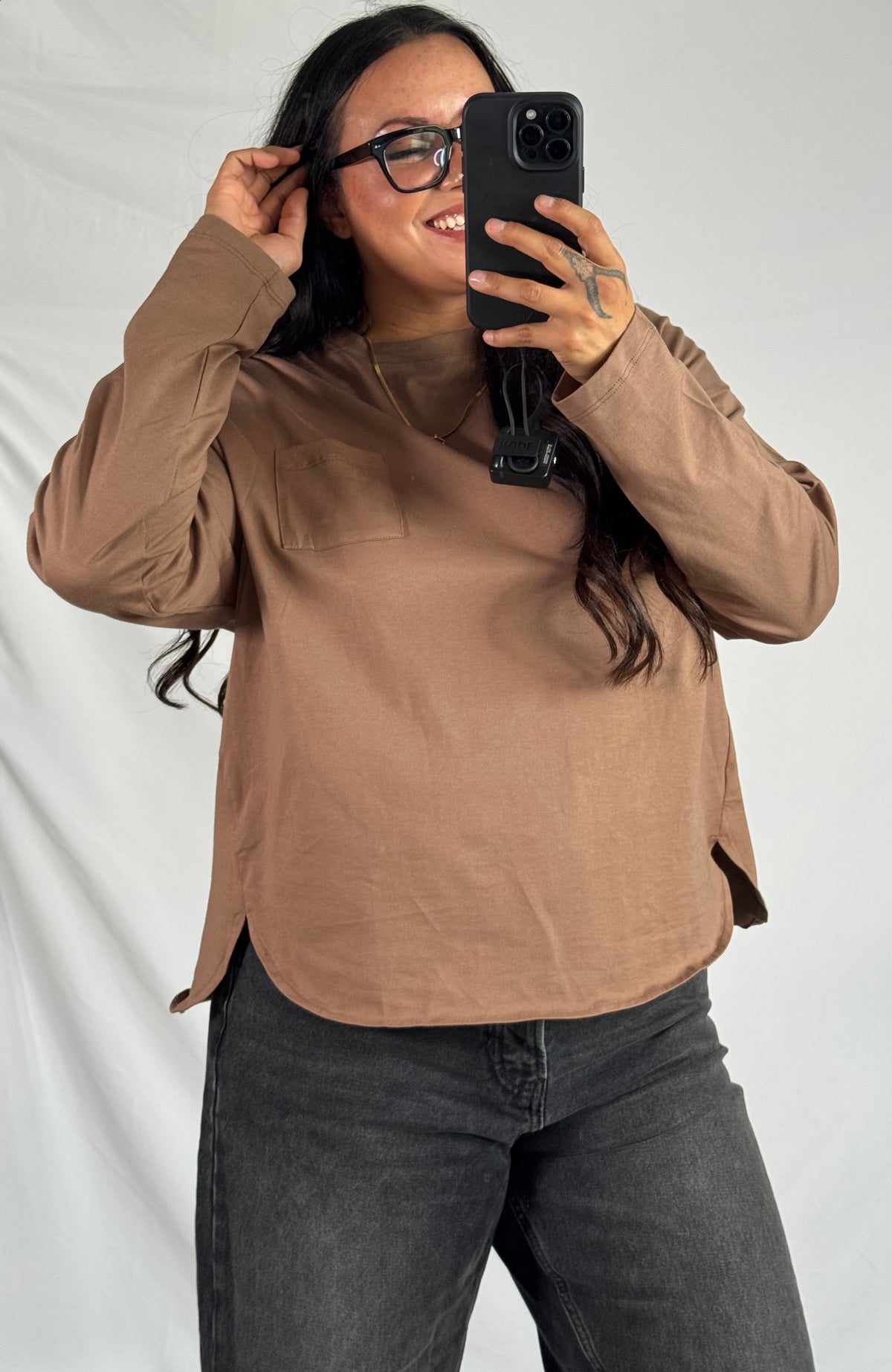 That's Facts oversized boxy long sleeve tee