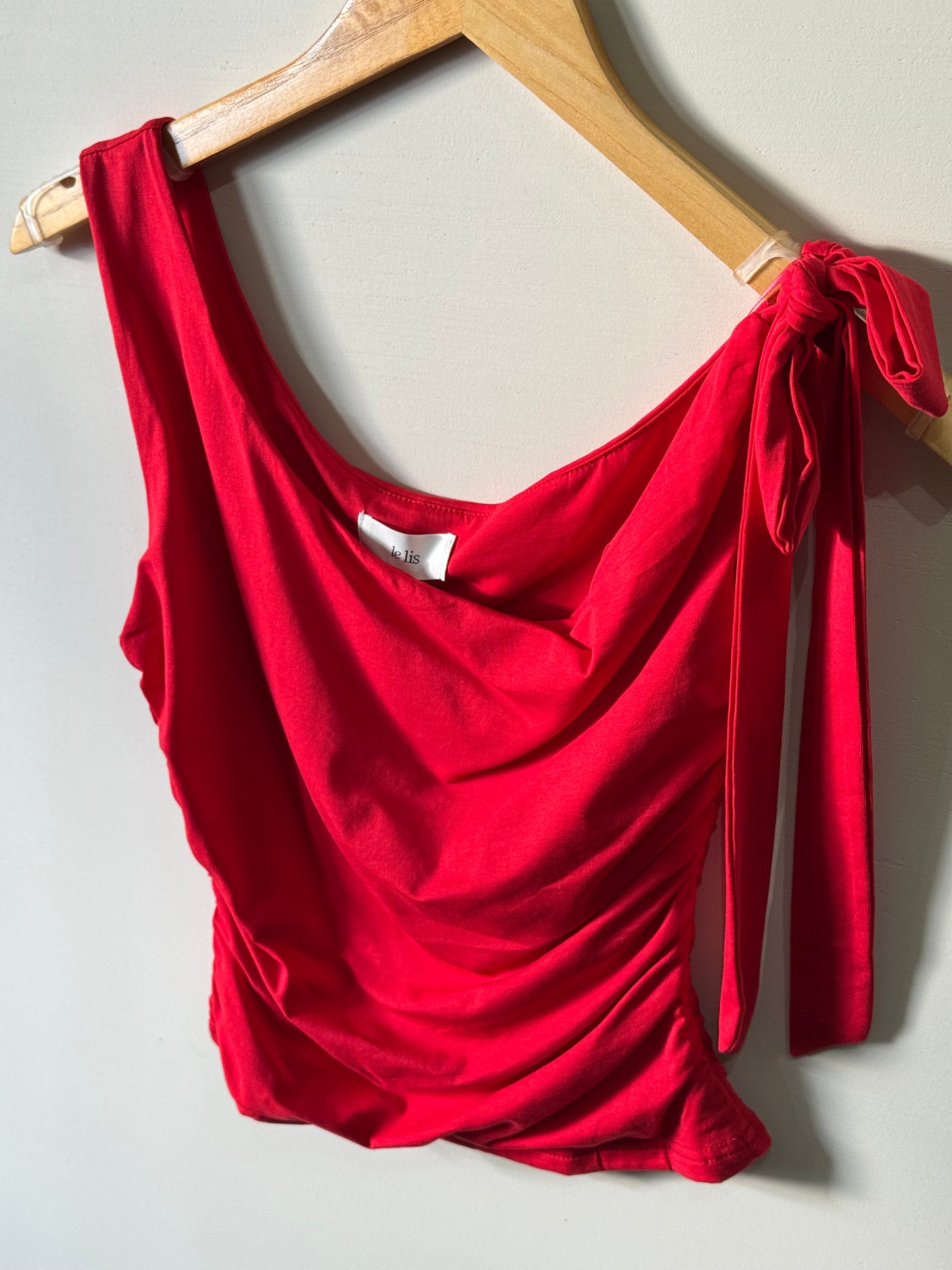 Le Lis - Red Off-Shoulder Tie Detailed Tank