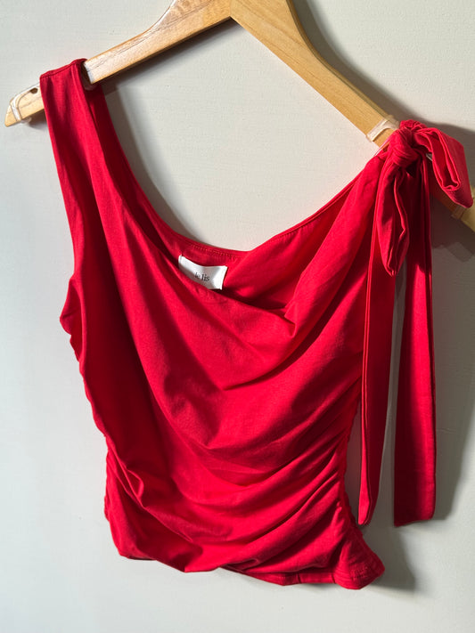 Le Lis - Red Off-Shoulder Tie Detailed Tank