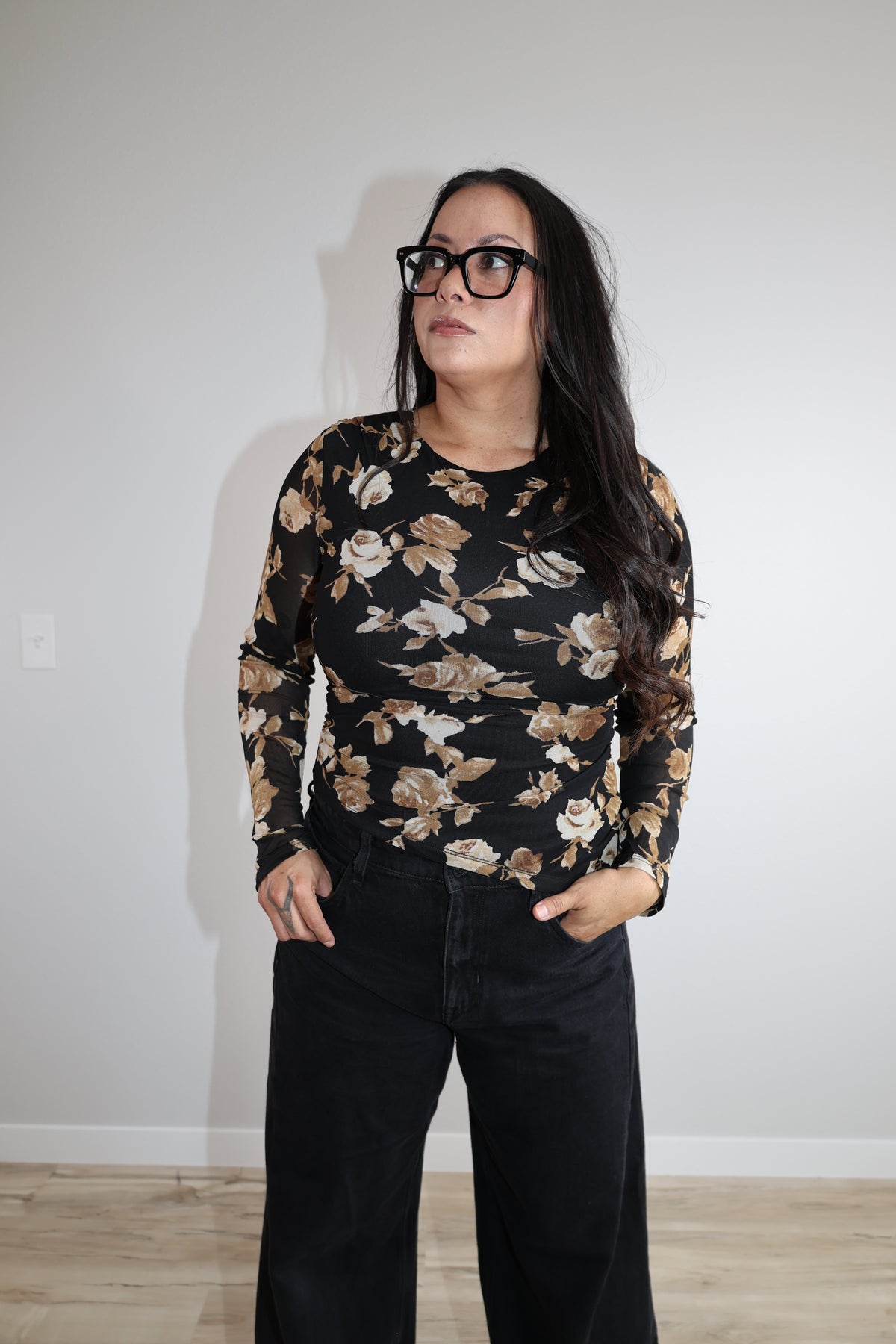 Change Of Plans sheer sleeve top