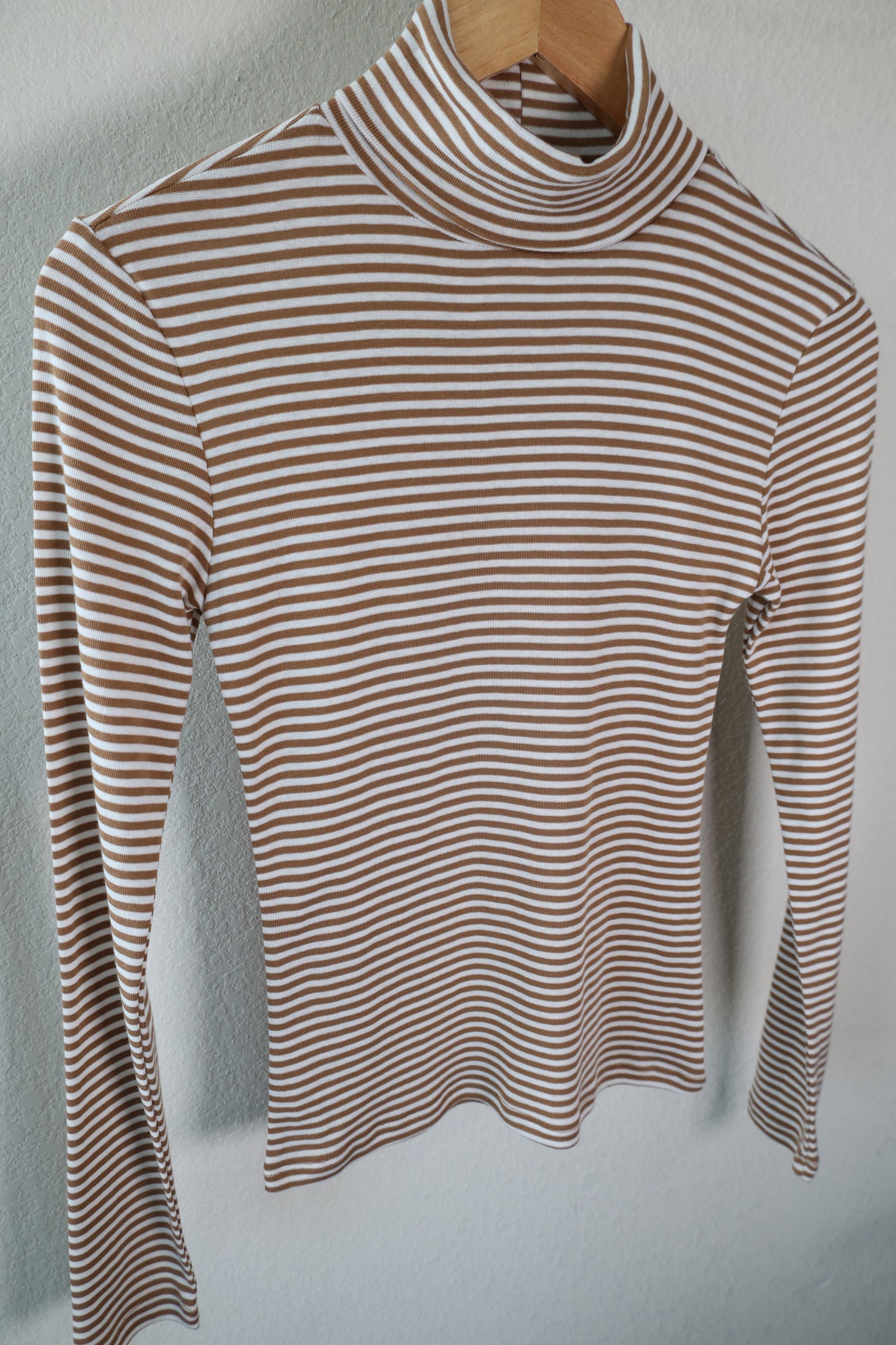 Long Sleeve Turtle Neck Stripe Top