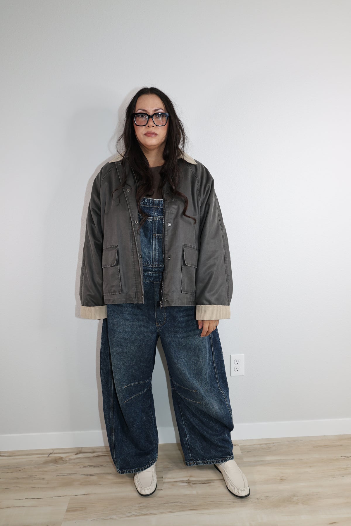 City Lights contrast collar utility jacket