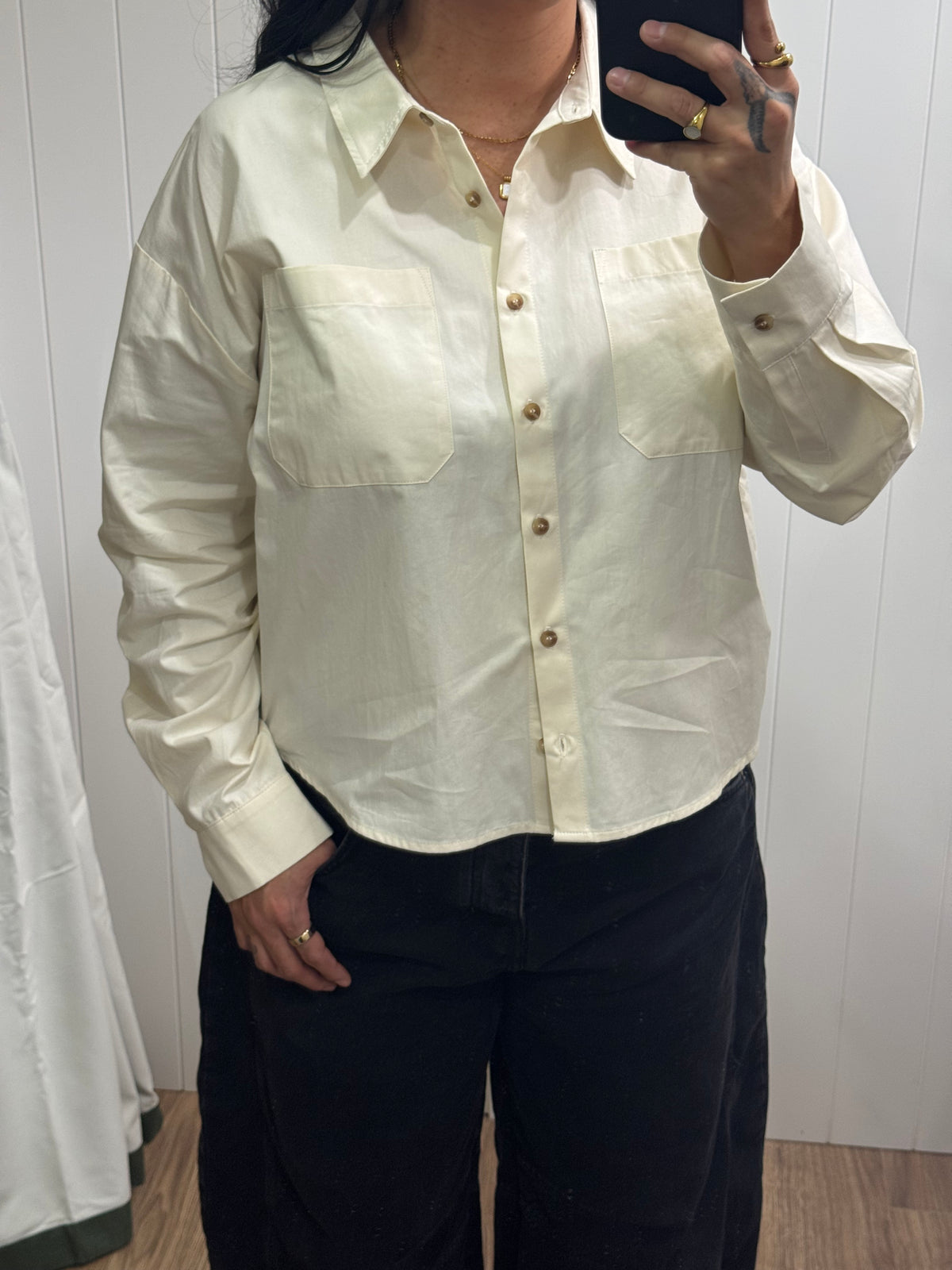 I’ll Find A Way oversized button front shirt long