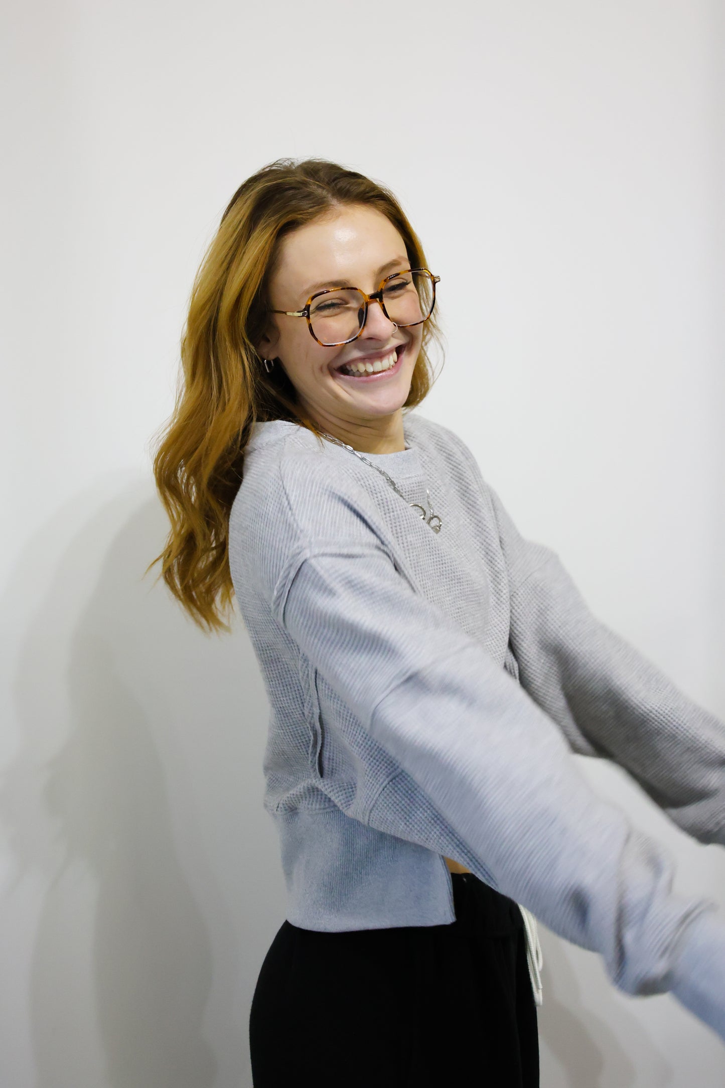 Kimberly C- Cozy Waffle Knit Sweater