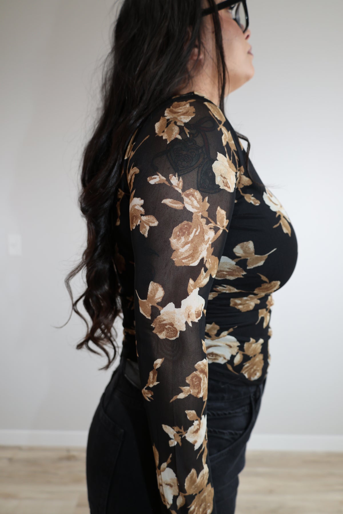 Change Of Plans sheer sleeve top