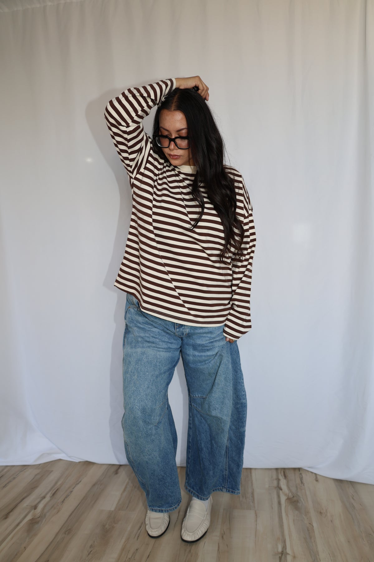 Spend The Night long sleeve stripe shirt
