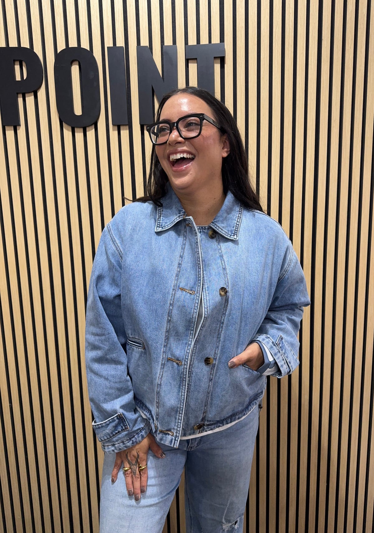 Better Than Never button front bomber denim jacket