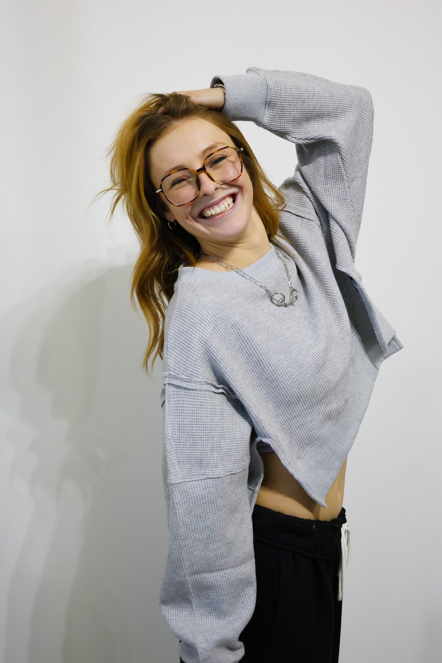 Kimberly C- Cozy Waffle Knit Sweater