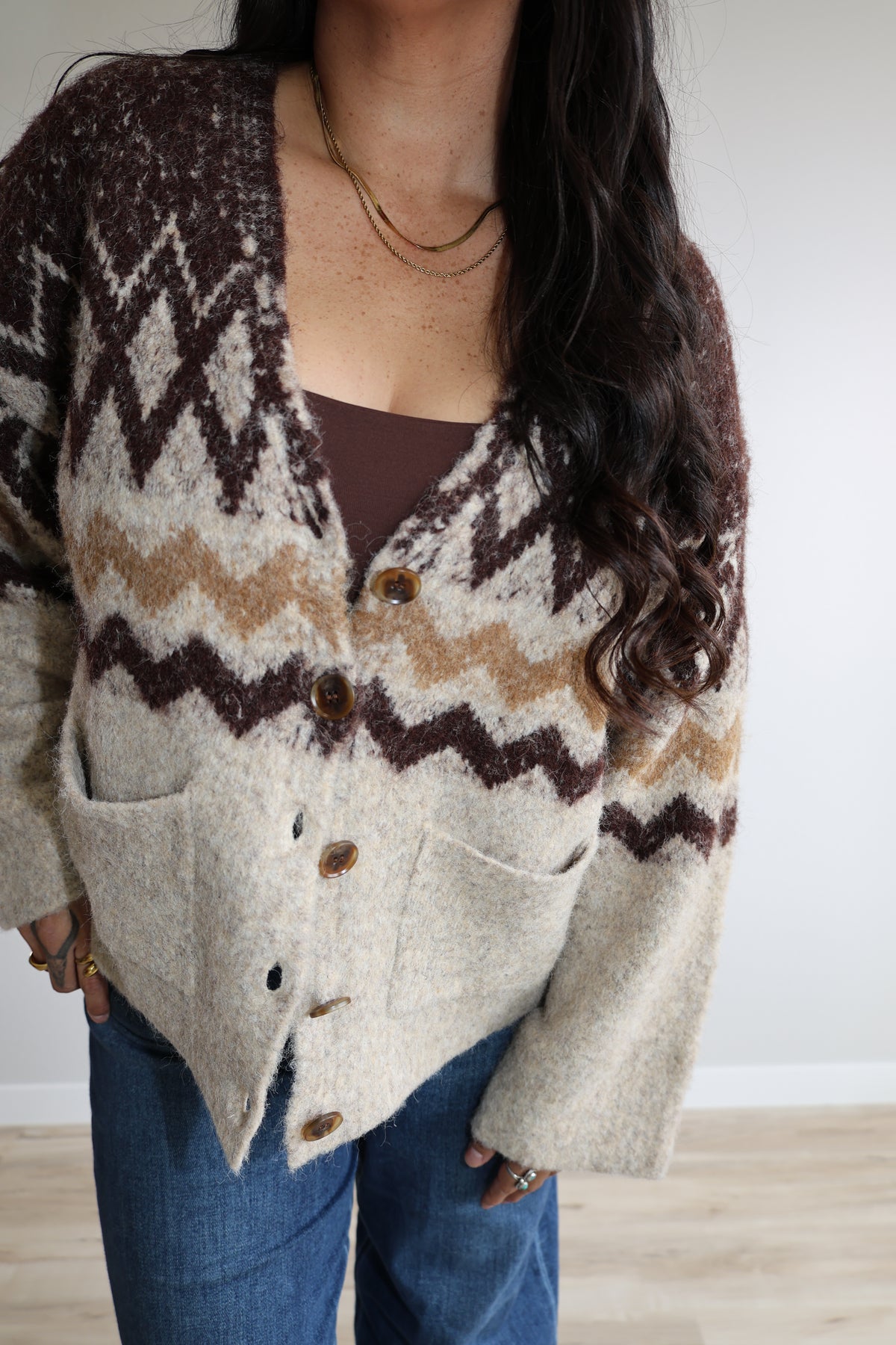 You Seem Familiar oversized long v-neck button front cardigan