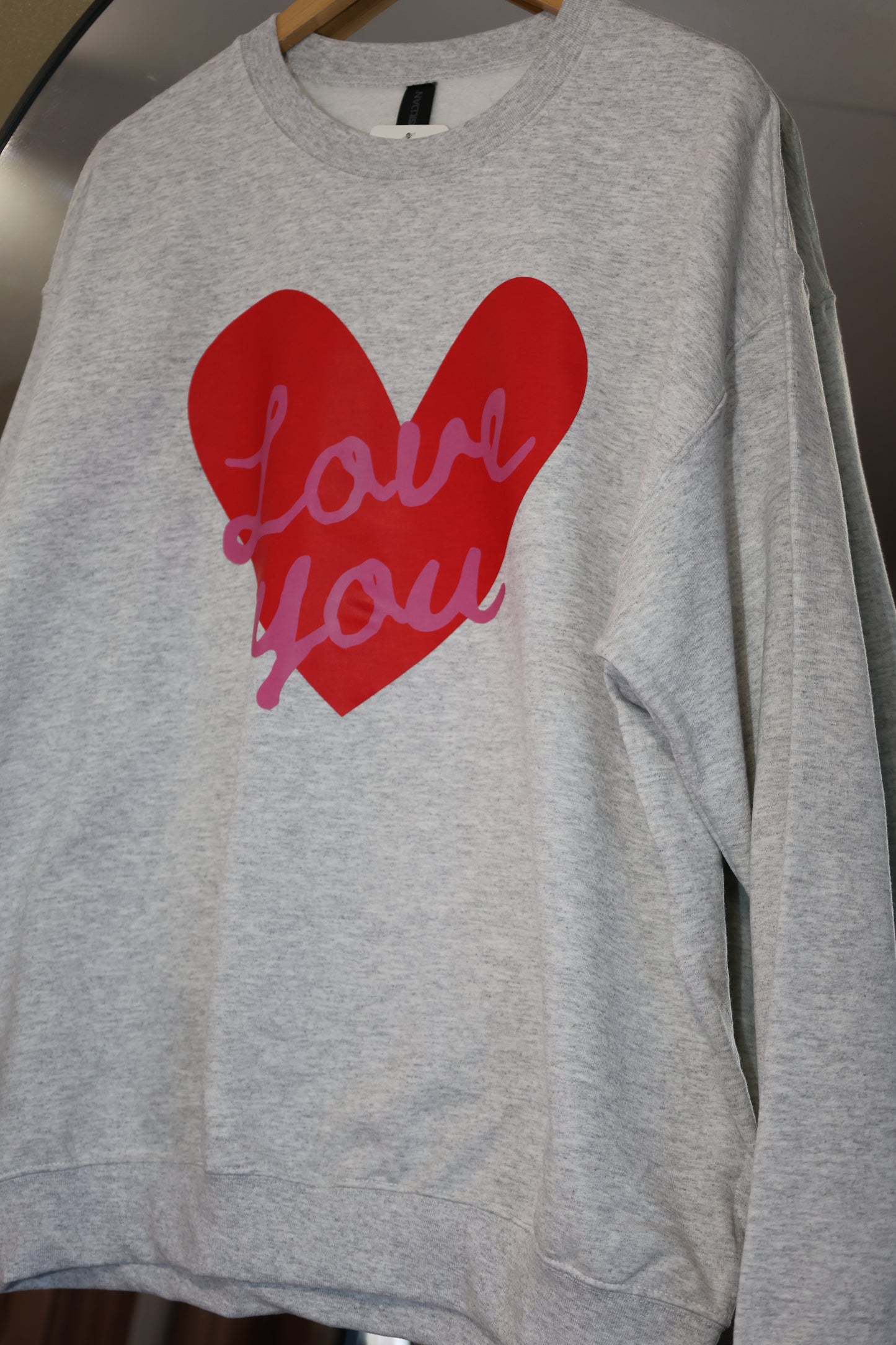 Love You Crewneck Graphic Sweatshirt