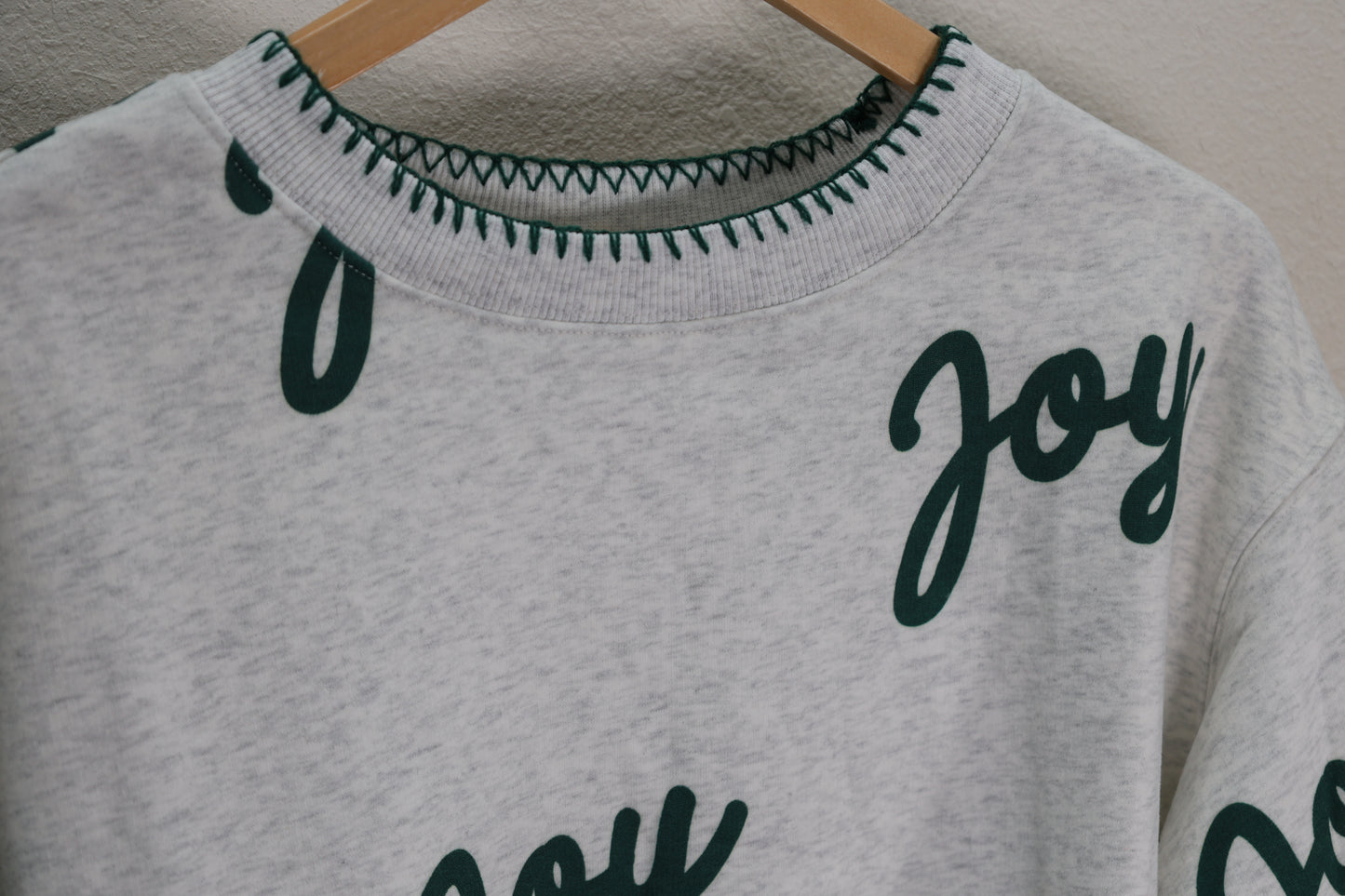 Peach Love- Joy Heather Gray Crew neck