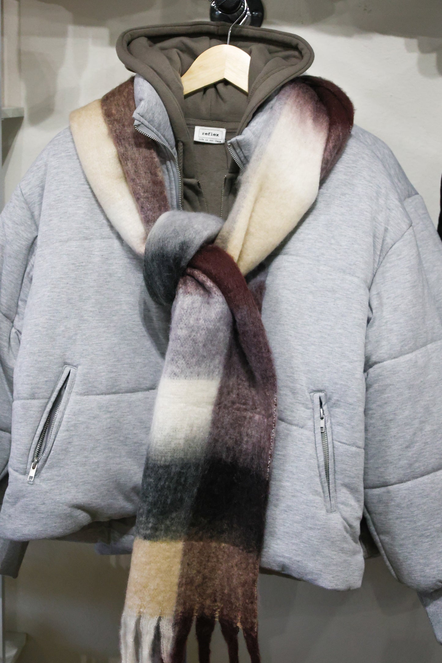 Sunday Edition Melange Jersey Puffer jacket