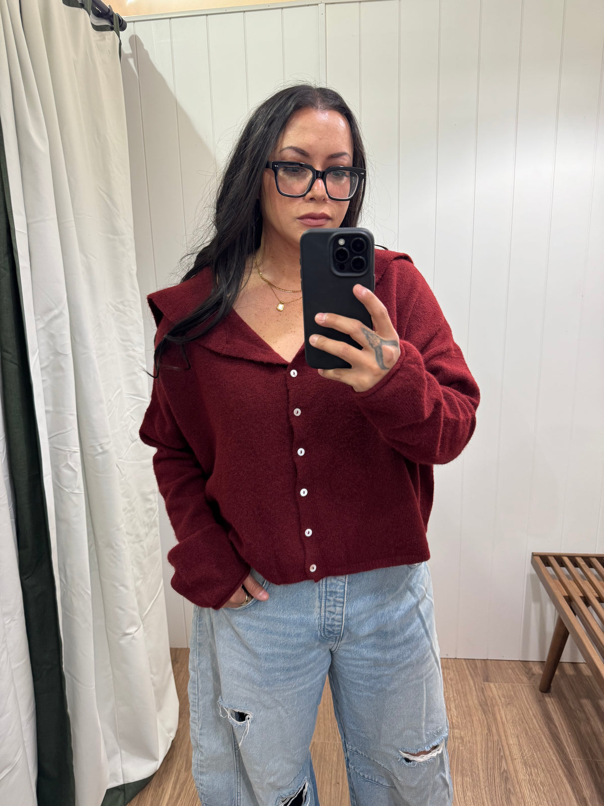 Let's Go Wolves sailor collar piper cardigan