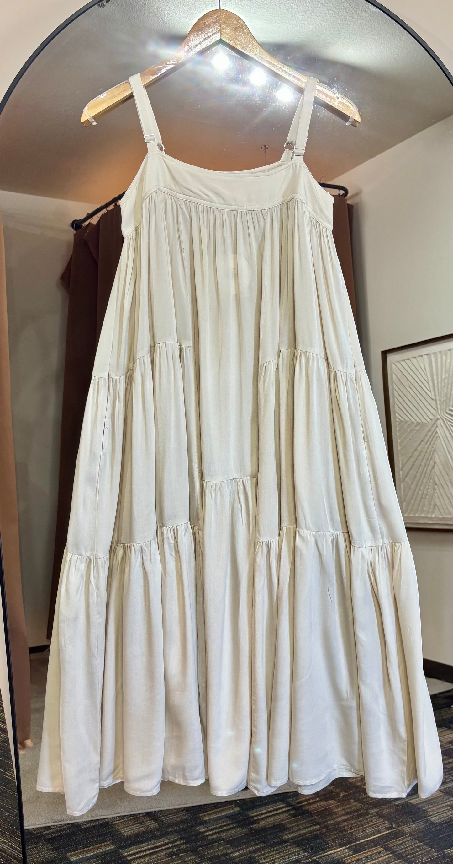 Hem & Thread - Tan Maxi Tiered Sun Dress
