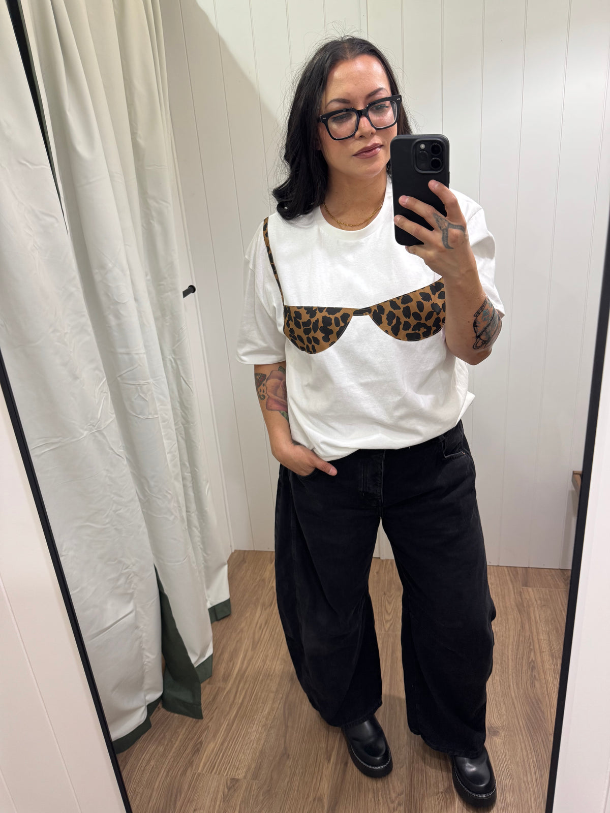 Super Chill Tee leopard bikini patchwork