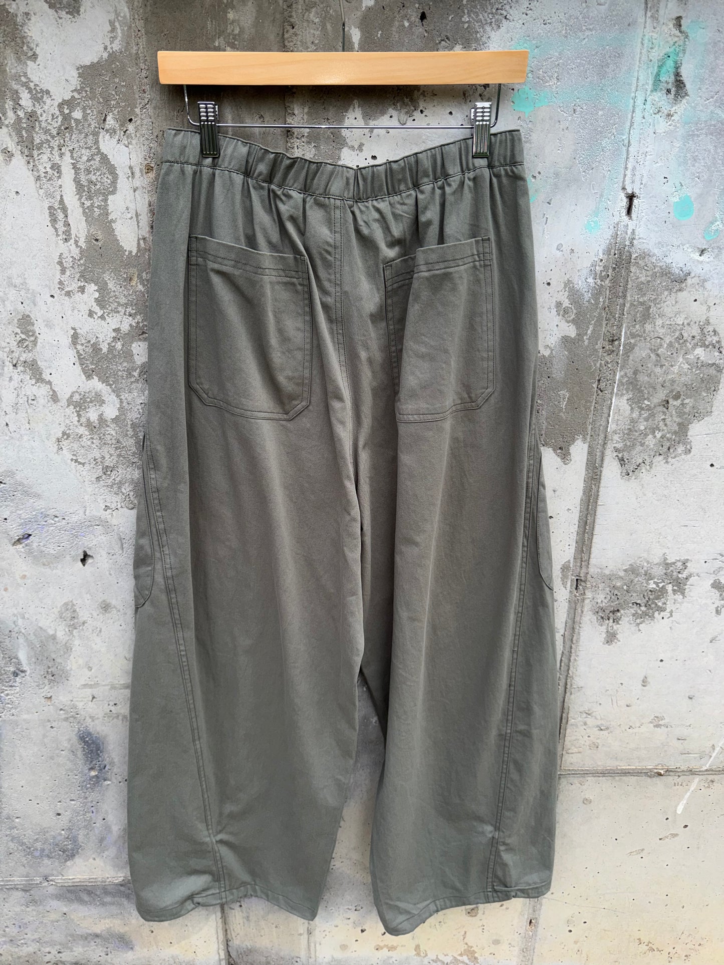 Mustard Seed - Green Wide-leg cargo Pants w/ Drawstring