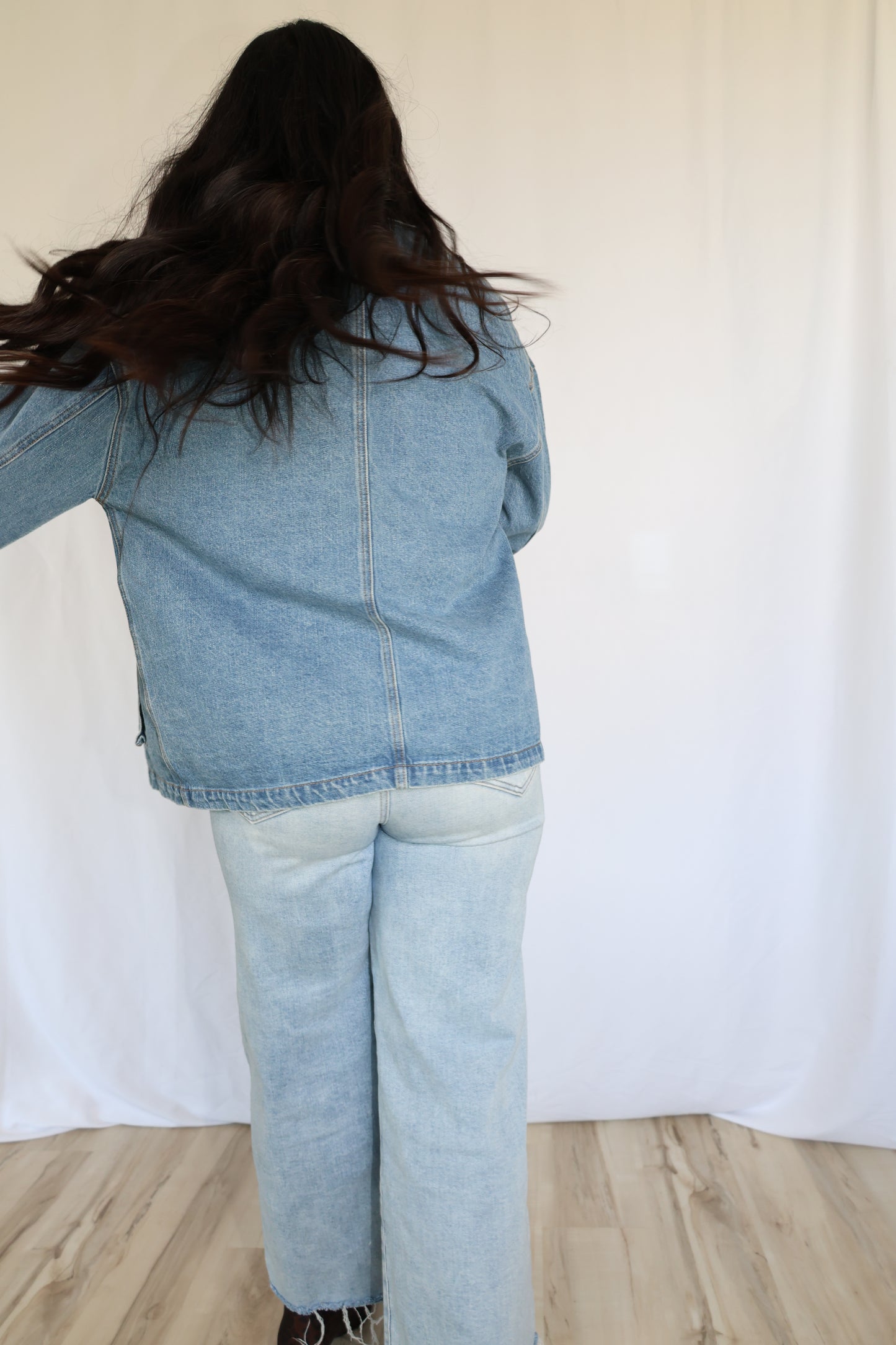 Make Them Look corduroy collar denim utility jacket