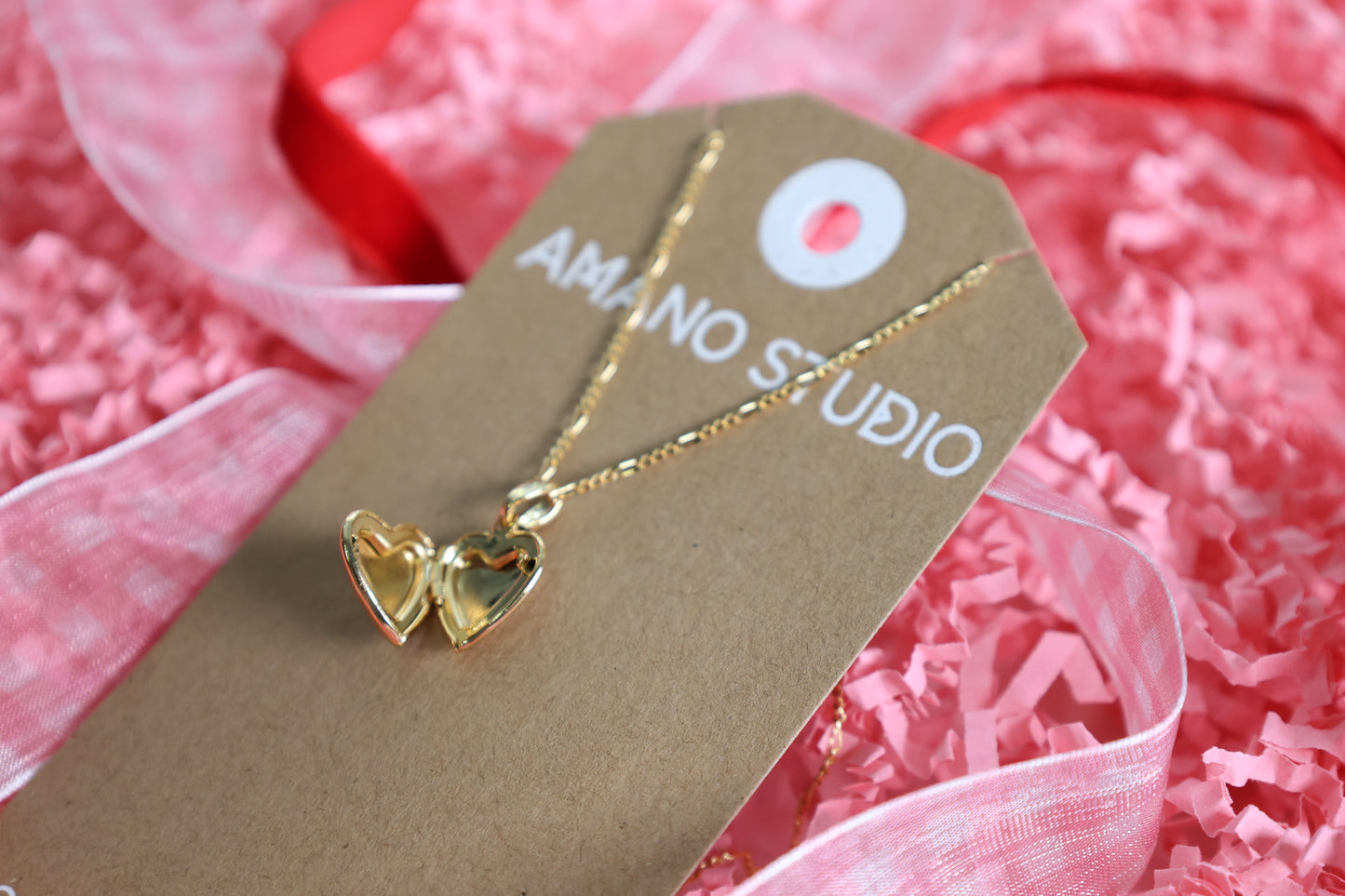 Amano Studio - Small Heart Enamel Locket necklace