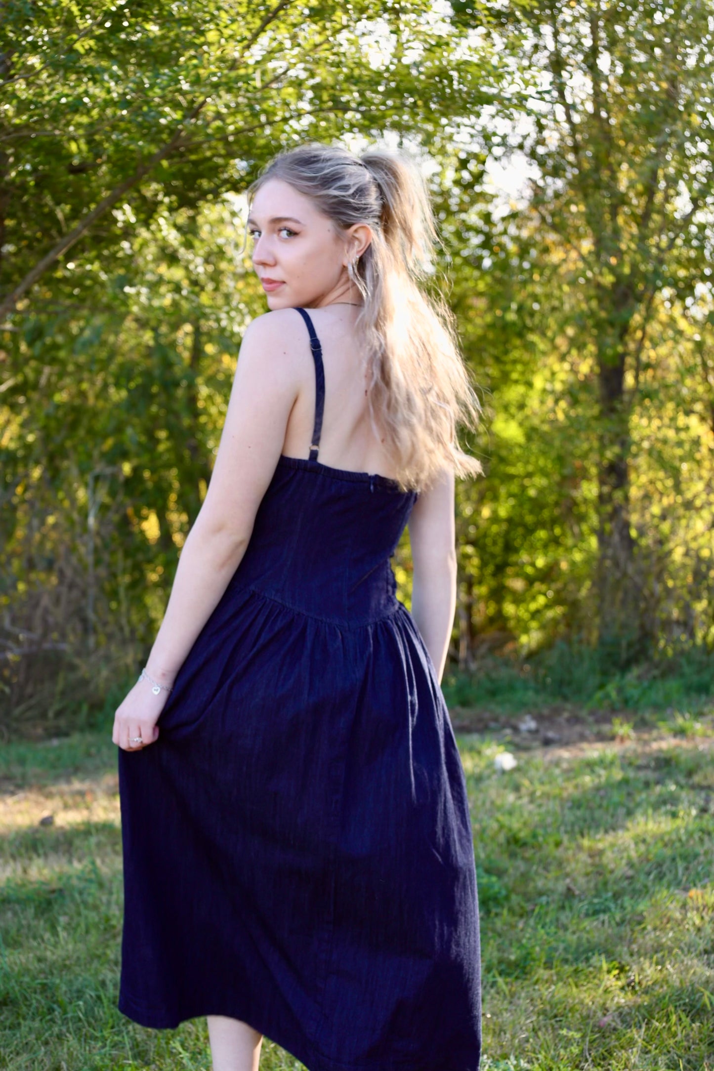 Sunday Edition dark denim Sleeveless Mini Dress