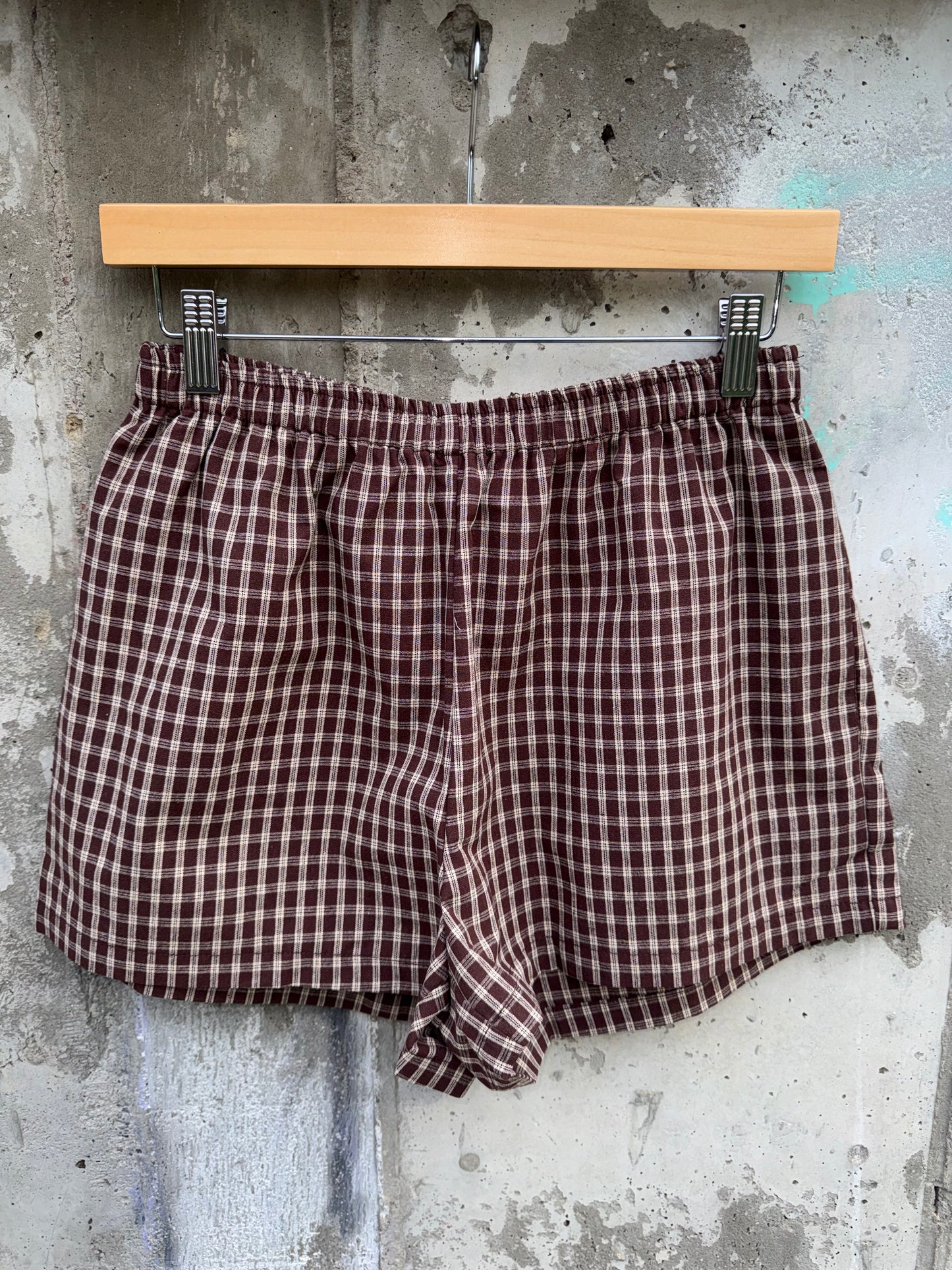 Wishlist - Brown Plaid Woven Shorts