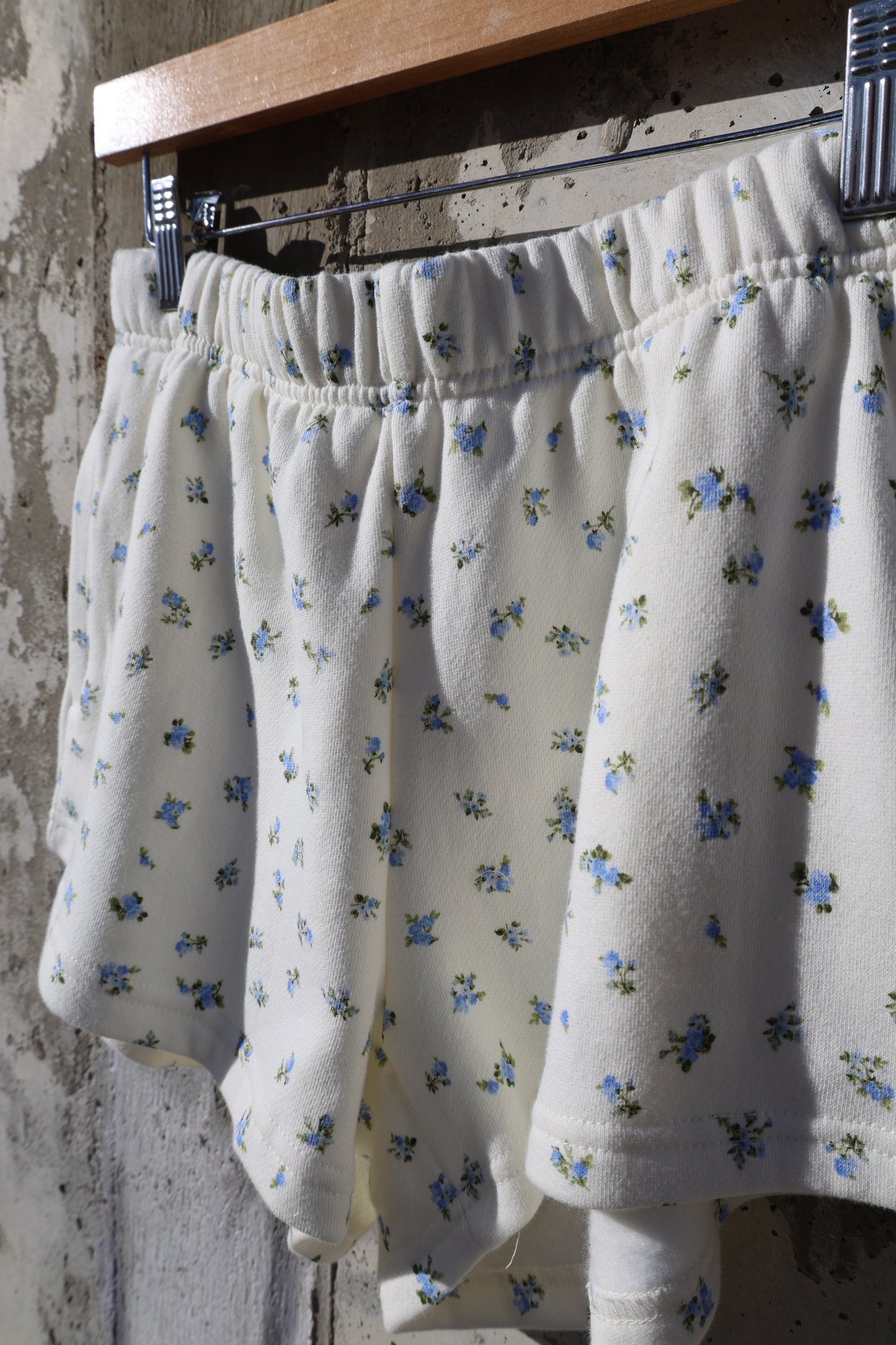 Hyfve - White/Blue Floral Sweat Shorts