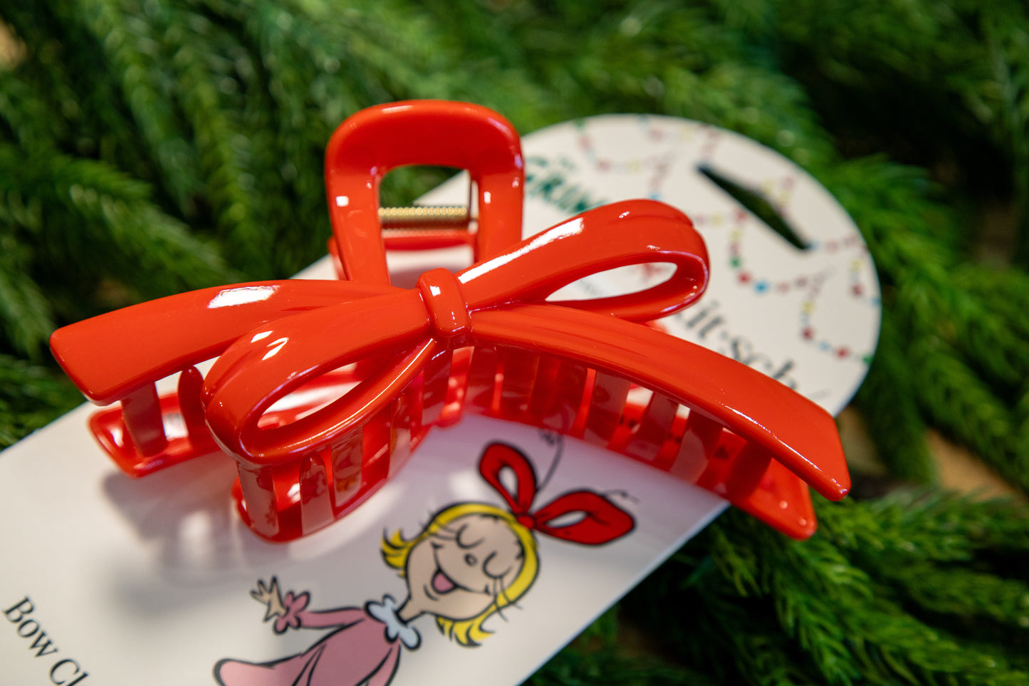 KITSCH - The Grinch x Kitsch Red Bow Claw Clip