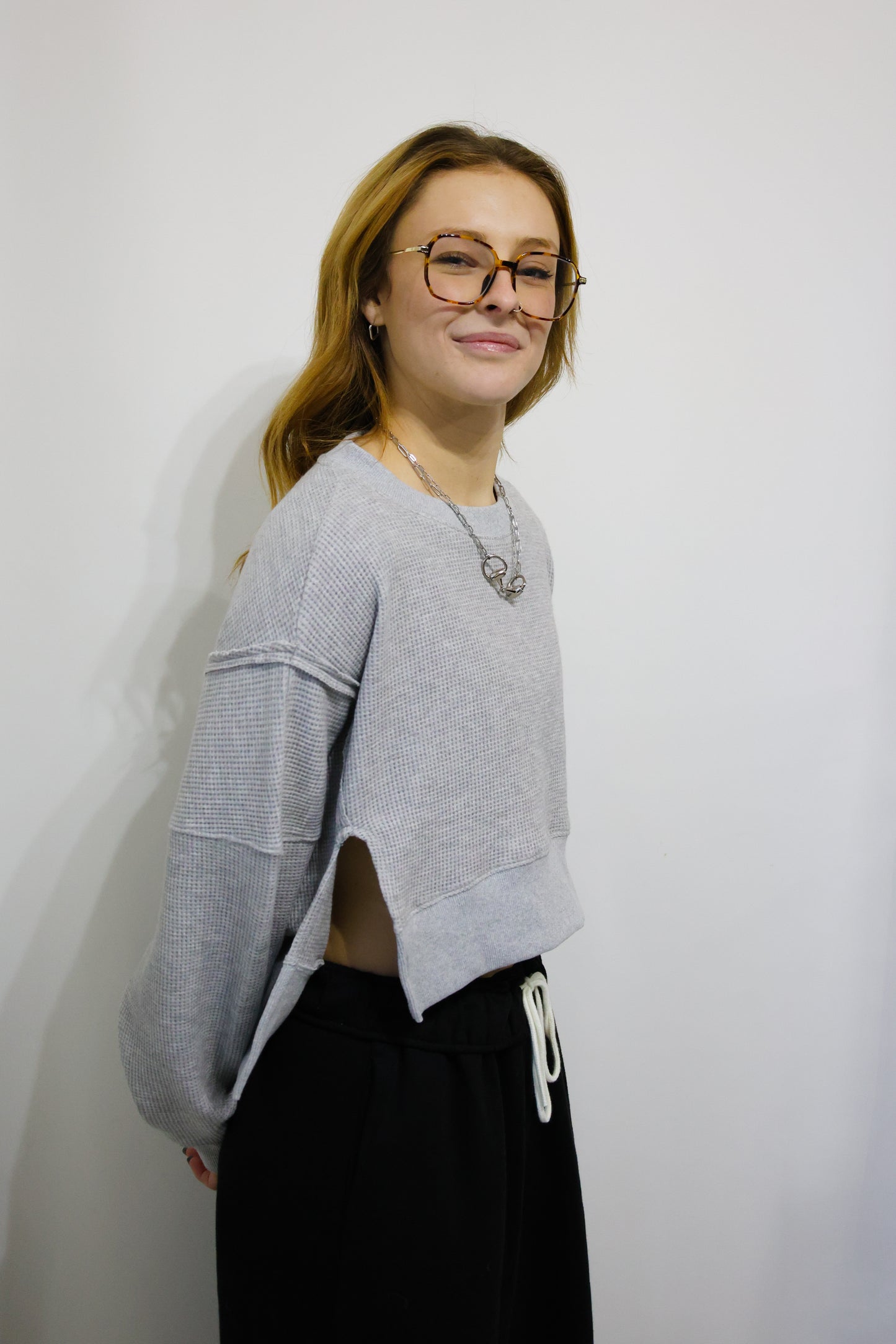 Kimberly C- Cozy Waffle Knit Sweater