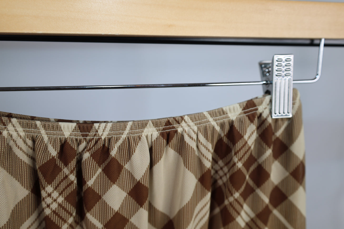 Wishlist - Brown/Multi Plaid Meshed Midi Skirt