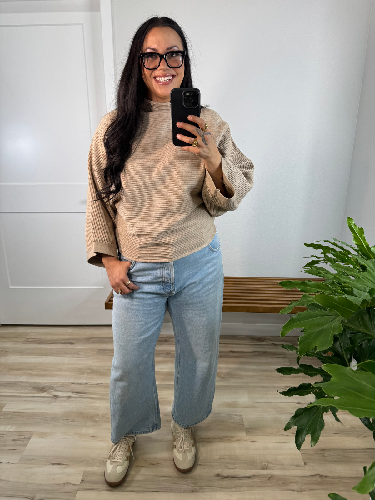 I Wish I Knew ribbed knit mock neck pullover sweater