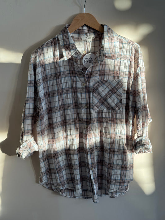 Forte by Listicle - Multicolor Loose Fit Flannel Top