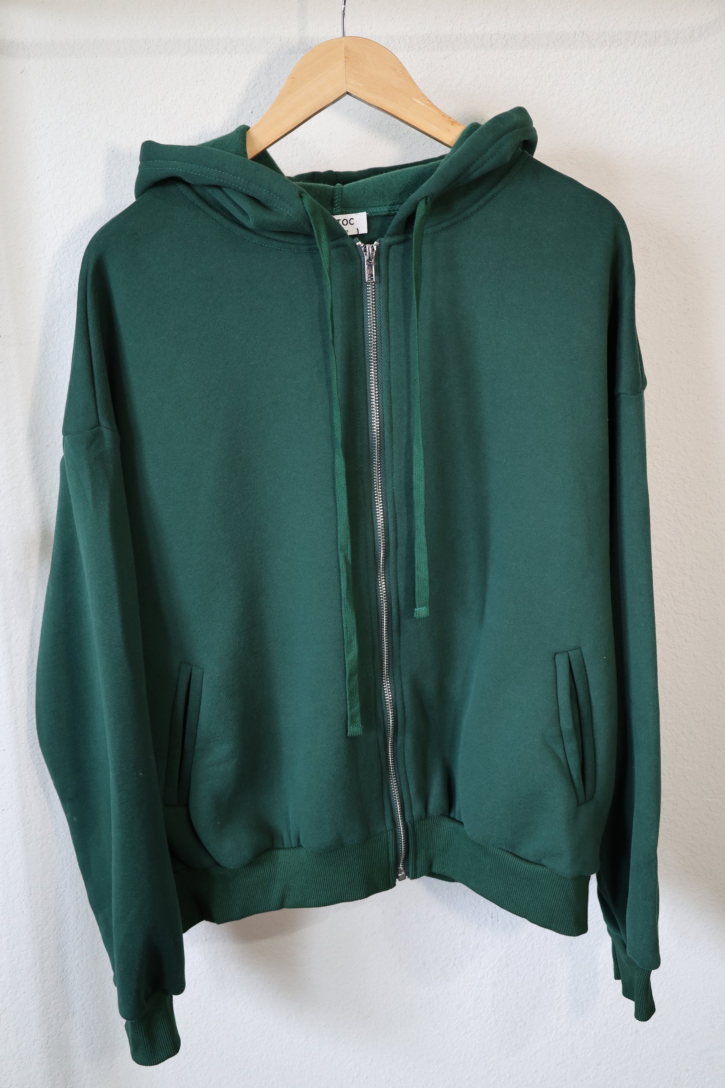 TICTOC - UNIVERSITY Plush Fleece Loose Fit Zip Up Hoodie With Pockets