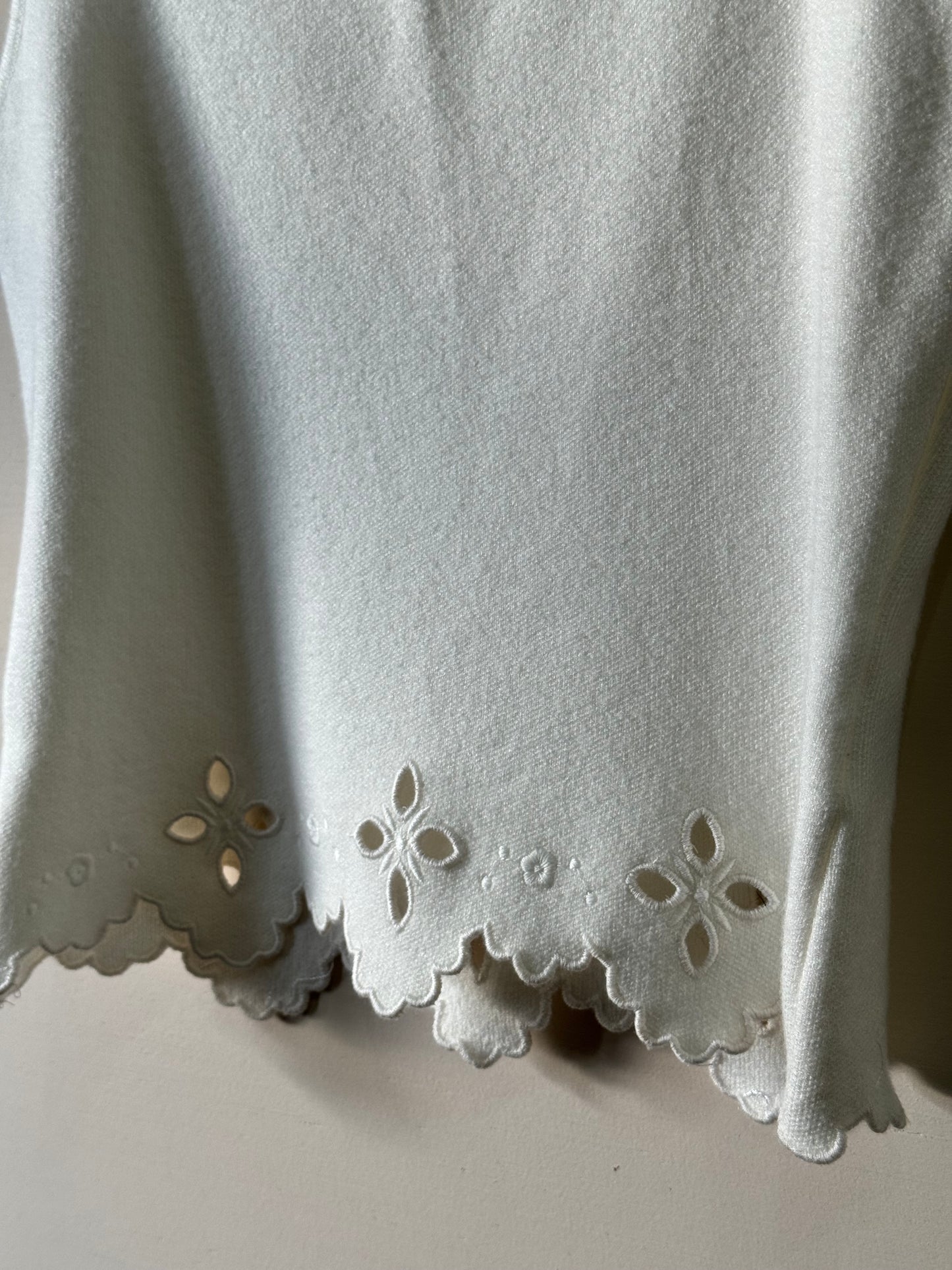 Le Lis - Soft Square-neck Tank w/ Eyelet Detail & Scallop Trim