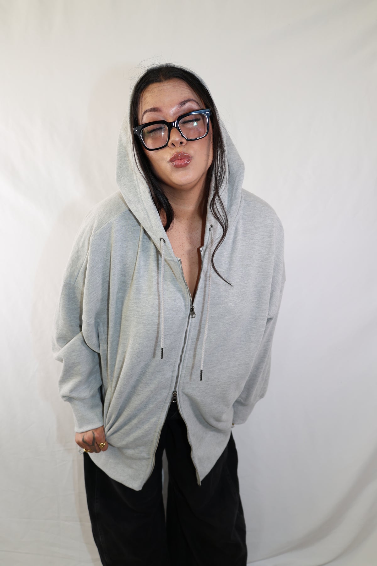 Let's Wander oversized zip up hoodie