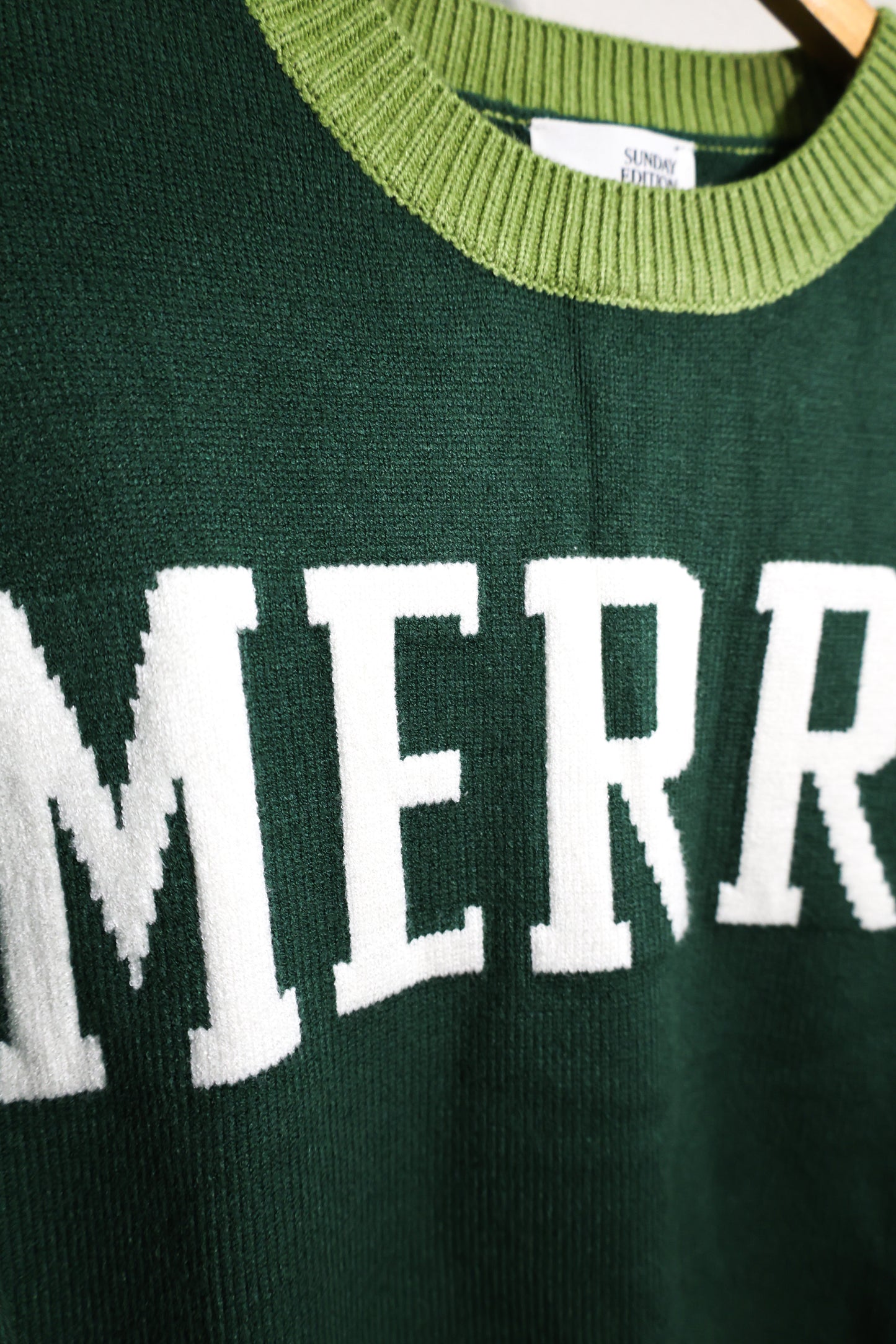 Sunday Edition merry two tone long sleeve sweater