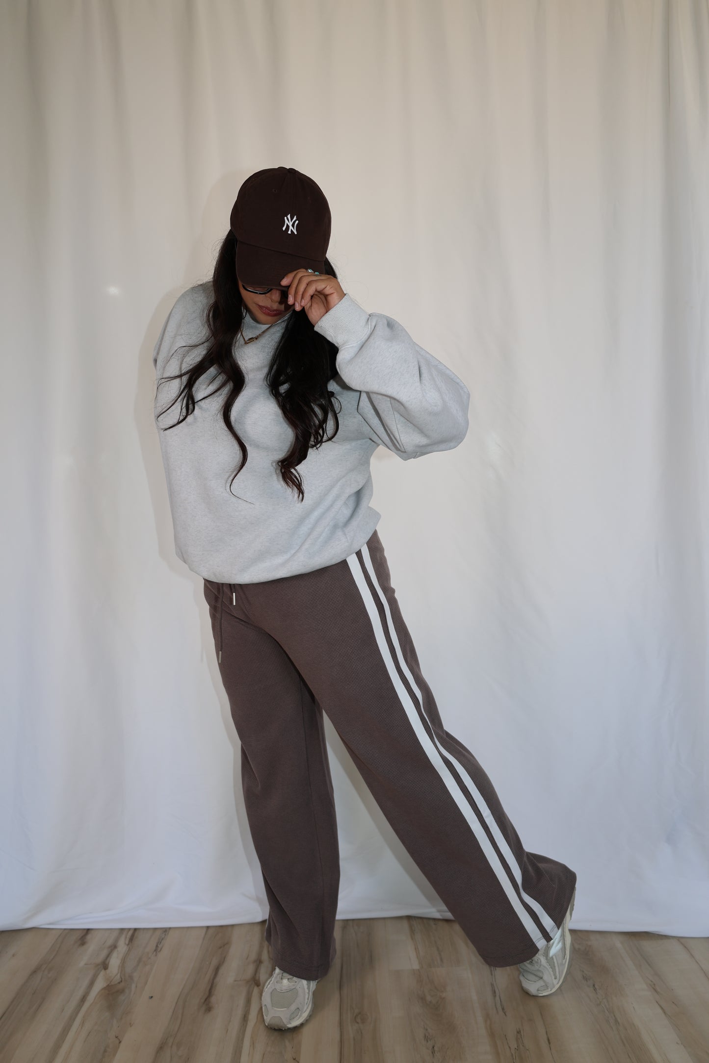 Almost Payday mid rise thermal stripe pants