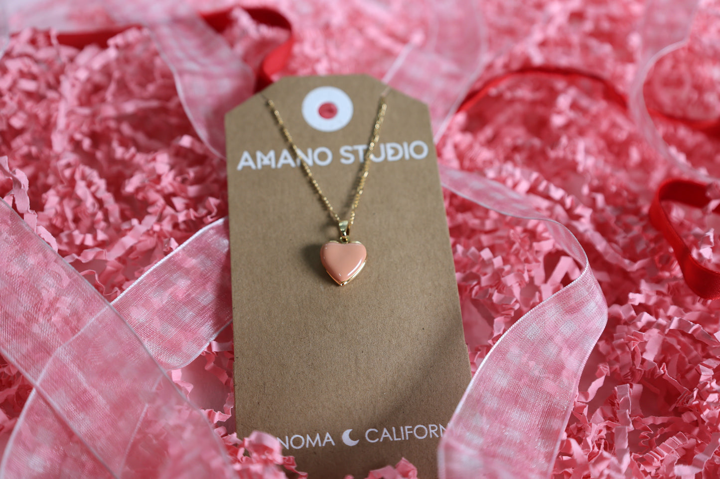 Amano Studio - Small Heart Enamel Locket necklace
