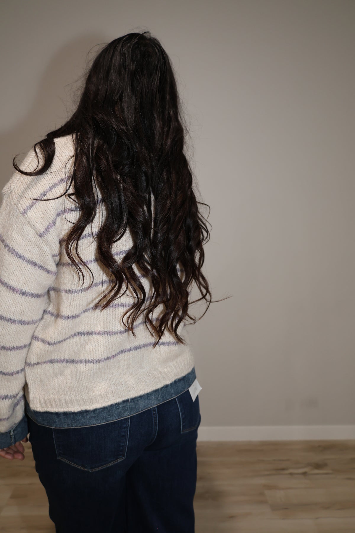 Tell Me Lies detailed stripe sweater jacket